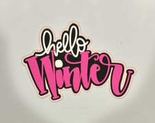 Hello Winter Scrapbook Title Handmade Paper Pieced Die Cut