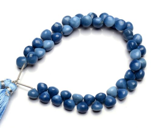 Natural Gem Peru Blue Opal 8mm Size Onion Shape Beads 9" Strand 124Cts. - Bild 1 von 5