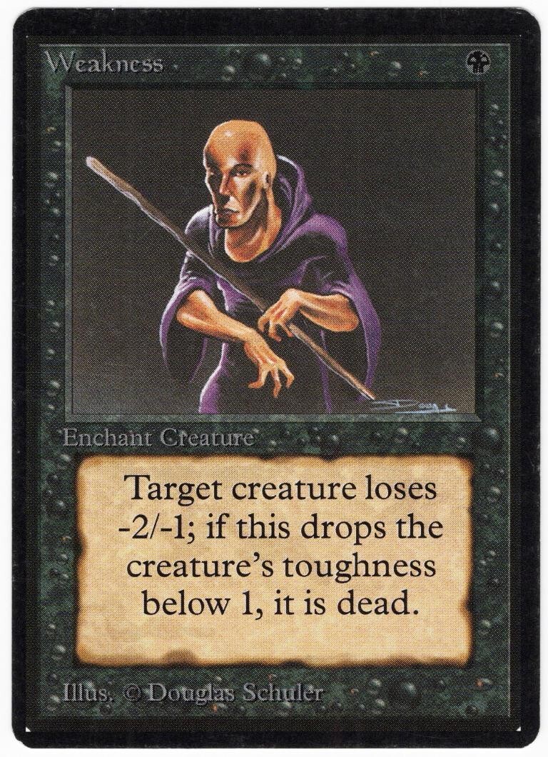 Weakness 1993 Limited Edition - Beta Black Common Enchantment MTG NM AZ2