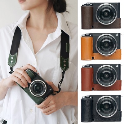 Handmade Cowhide Camera Half Cases Bag Covers Protection Suitable For Sony ZV-E1