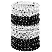 Spiral Hair Ties 10 Pcs Traceless Phone Cord Hair Ties Plastic Coil Hair Ties...