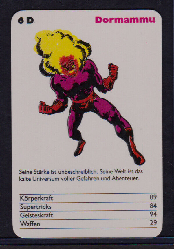 1977 German DORMAMMU Marvel Supervillains Card EX+/NM None Graded