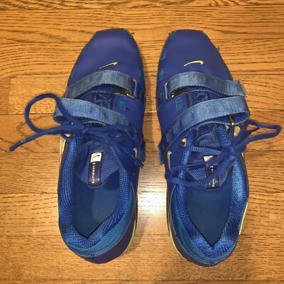Nike Romaleos 2 Cobalt Blue White Green Weightlifting Shoes Size