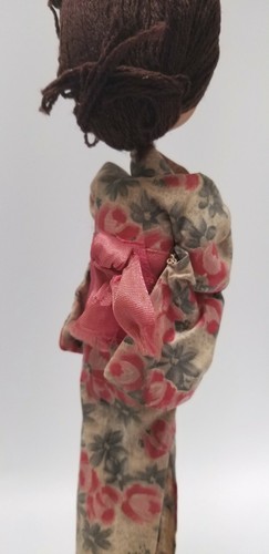 1960's Vintage 12 inch Geisha Bradley Big Eyed Doll in Japanese Authentic pink - Picture 9 of 12
