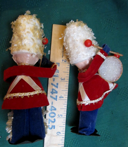 2 Vtg Rare 1950's Marching Drummer Boy Band Tivoli Guard Xmas Ornaments 6" Japan - Picture 11 of 24