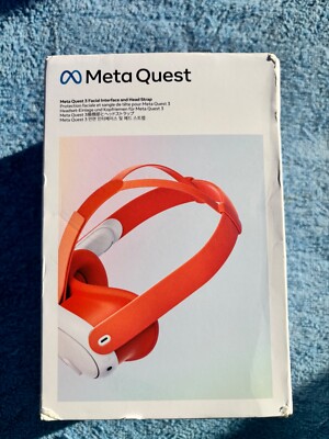 Meta Facial Interface & Head Strap for Quest 3 - Blood Orange (NEW OPEN BOX)