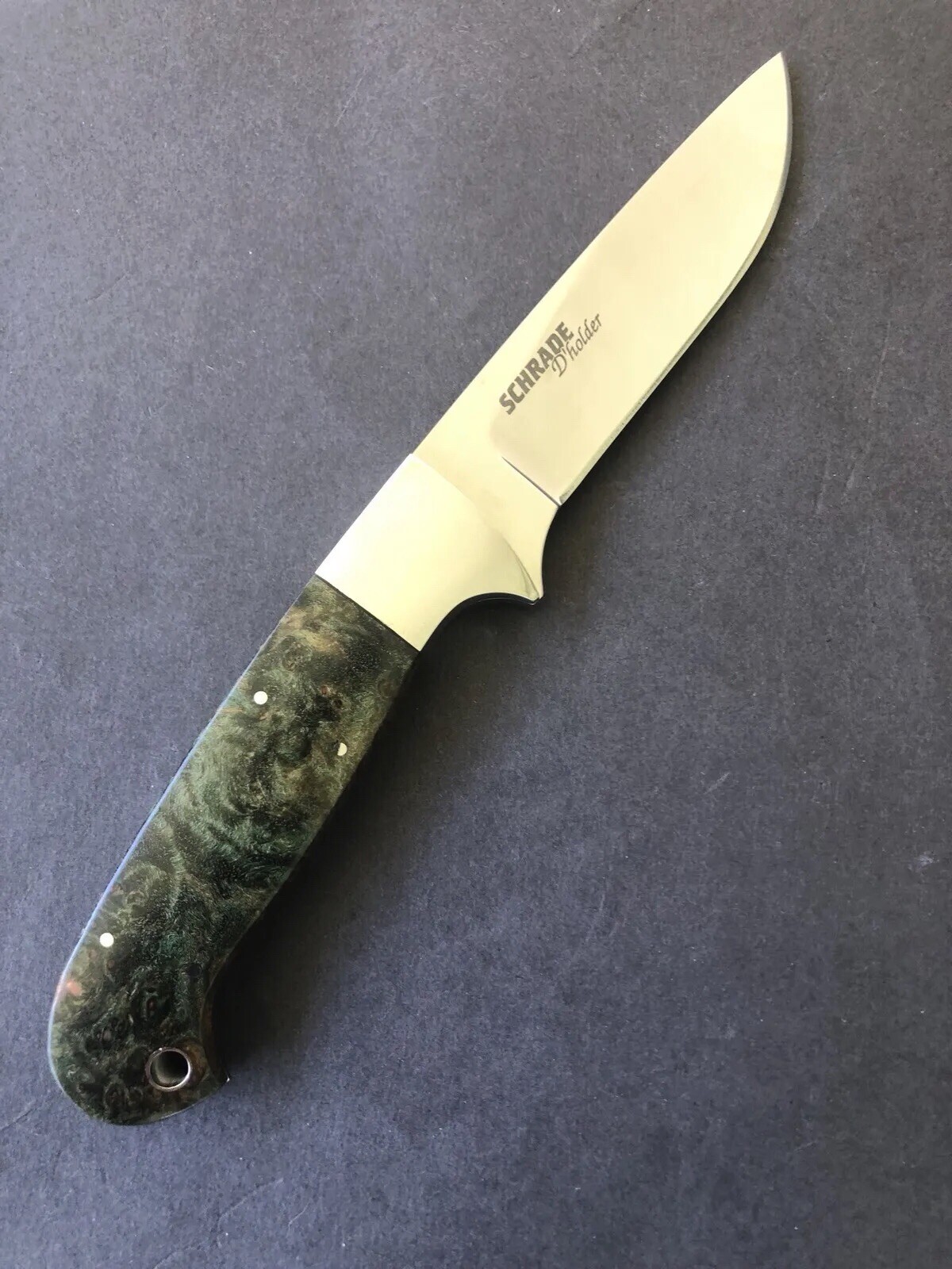 Schrade D'Holder Knife 0985 Green Burl wood eBay