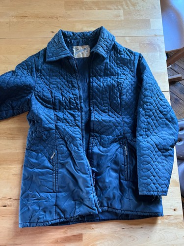 Rare Quilted Sportcaster Women’s Ski Jacket Vintage 1970s Navy Blue - Picture 6 of 12