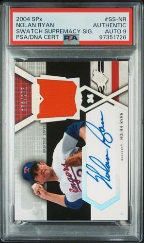 2004 SPx #SS-NR Nolan Ryan Swatch Supremacy Jersey #/275 PSA AUTO 10