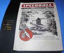 Vintage Speedball pamphlet and 5 nibs