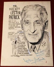 Vintage Lester Patrick New York Rangers Signed Mort Graham Original Art Work 
