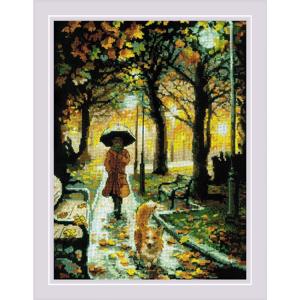 Riolis counted cross stitch kit ""Night Park"", 30x40cm, DIY