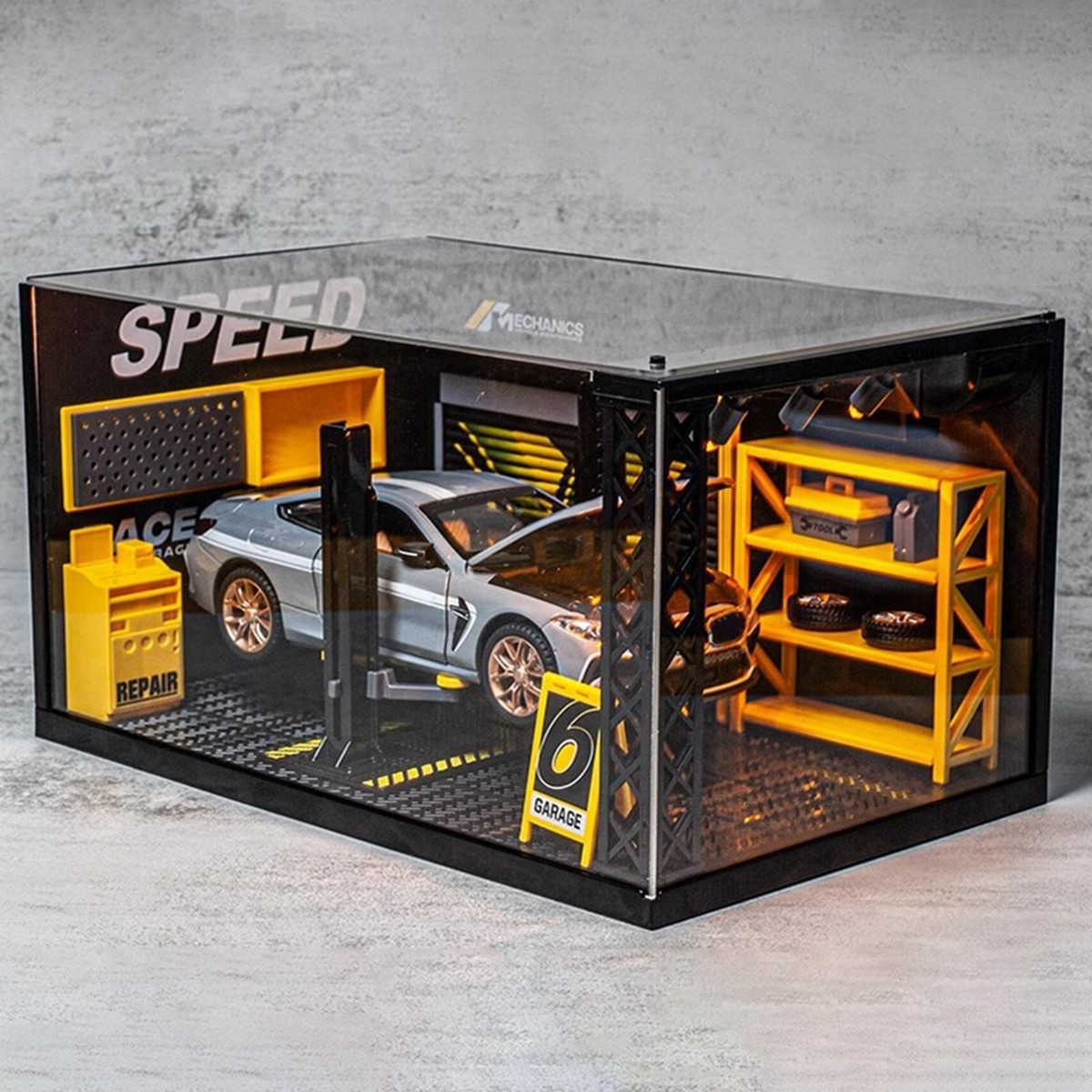 1:24 Scale Diorama Car Garage Miniature Simulation Car