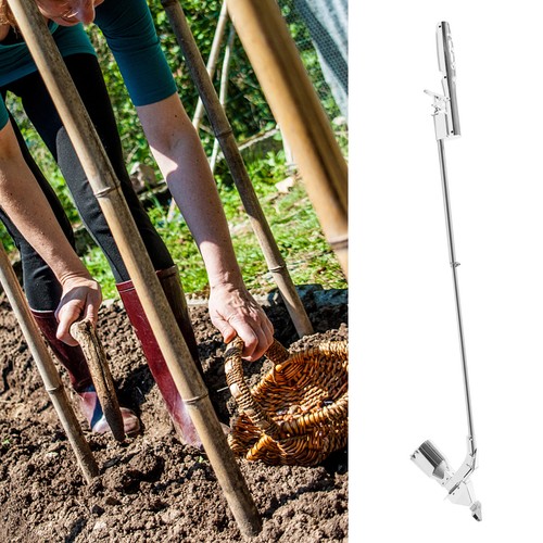 Manual Garden Seeder Planter Beans Row Spreader Peas Sowing Tool Silver Durable