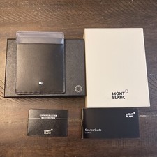 MONTBLANC 4cc Card Holder ID Black And Grey Leather 126214 4.75"x3.50" 