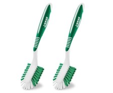 2 ~ Libman 2.4" W Cerdas Duras 8" L Plástico/Goma Mango Cocina Plato Cepillo