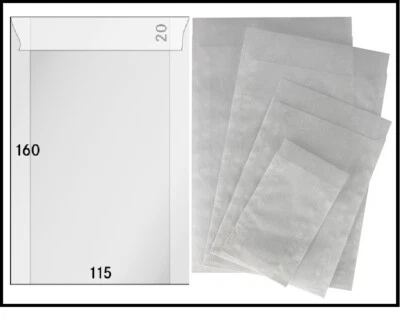 250-LINDNER-710-Pergamintüten-Pergamintaschen-160x115mm-+-20mm-Klappe