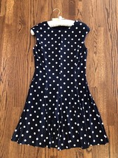 Lauren Ralph Lauren Women’s Navy Polka Dot Dress Size 10