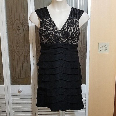 Jessica Howard Ladies Beautiful Lace V-Neck Sleeveless Dress - Size 10P |  eBay