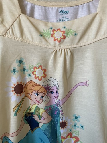 NWT Disney Frozen Princess Anna Elsa Cap Sleeve Top Shorts Pajama Set Size 9/10 - Picture 3 of 7