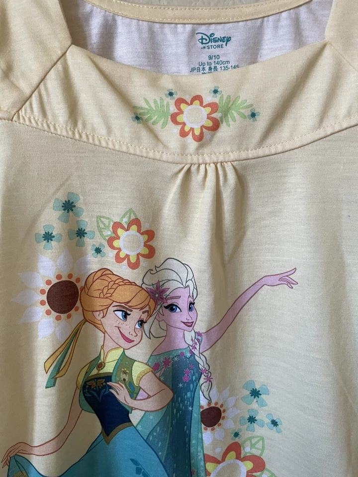 NUEVO CON ETIQUETAS Disney Frozen Princesa Anna Elsa Manga Gorra Top Pantalones Cortos Conjunto de Pijama Talla 9/10 Foto 3 de 4