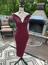 Boohoo  sweetheart off shoulder bodycon midi dress berry size 6 NWT