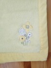 Nojo Yellow Plush Flowers Baby Blanket Lovey Fleece Embroidered White FAST SHIP