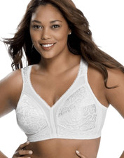 Playtex 18 Hour Womens Size 48C Bra White Wirefree Satin Floral Print 4693 NWT