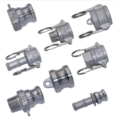 CAMLOCK STAINLESS STEEL COUPLINGS/PLUGS, TYPE A B C D E F, FEMALE,MALE,HOSETAIL