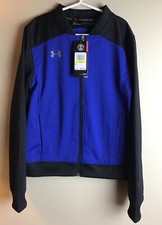 NEW UNDER ARMOUR Challenger II Track Jacket Zip Up Blue Black Boys Youth Medium