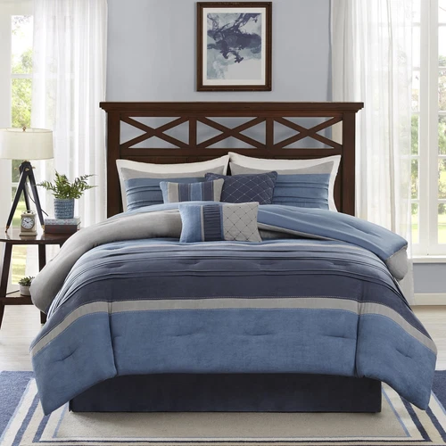 Madison Park Cozy Comforter Set Casual Modern Design - All Season Bedding, Ma...
