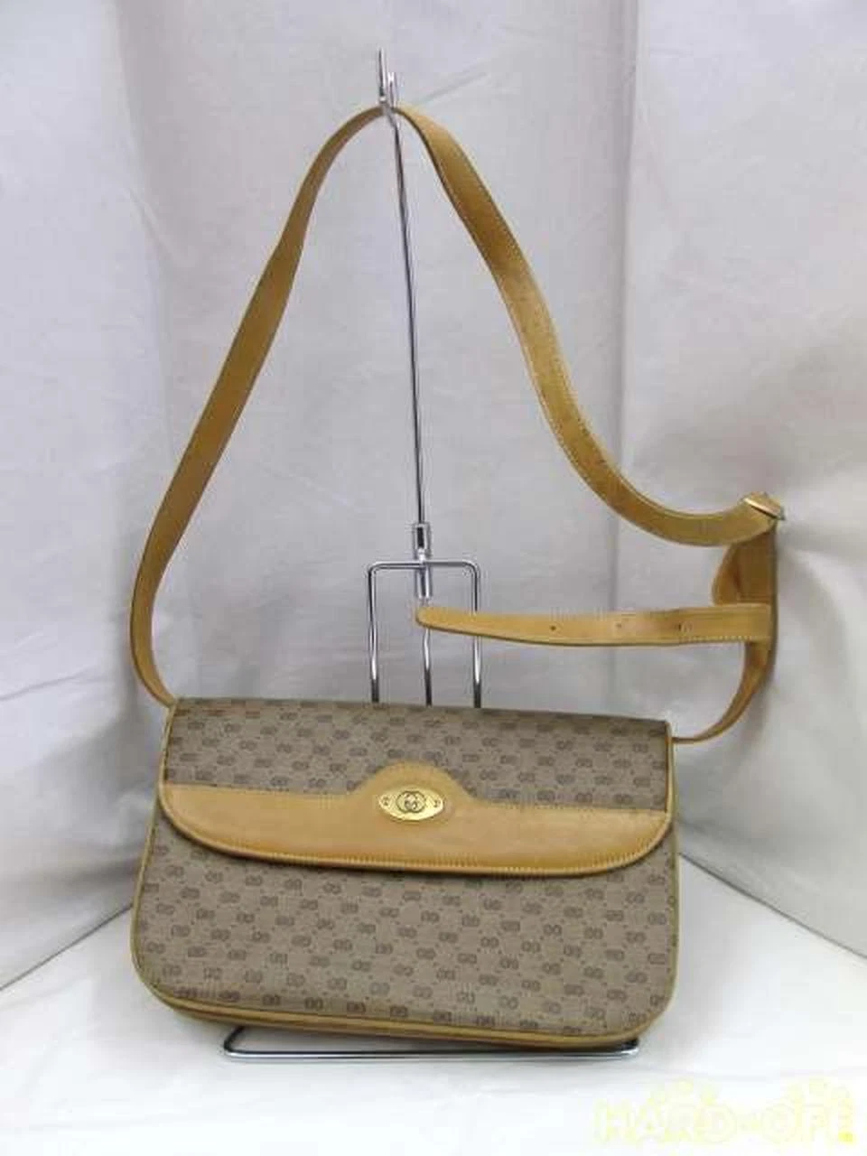 Sac bandoulière en cuir ancien beige Gucci 004 106 0024
