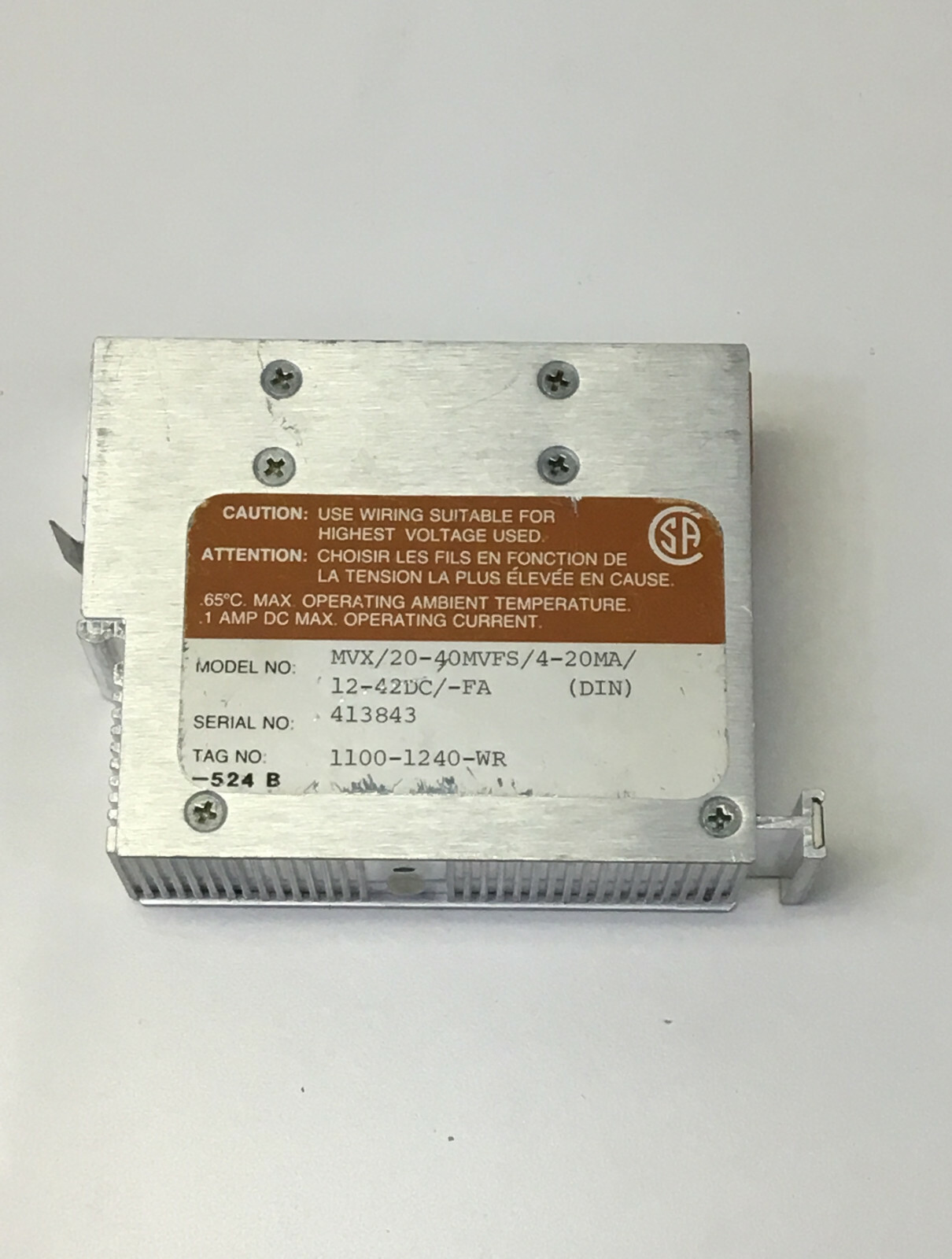 Moore MVX 20-40MVFS 4-20MA 12-42DC -FA Millivolt Transmitter Moore MVX 20-40MVFS 4-20MA 12-42DC -FA Millivolt Transmitter