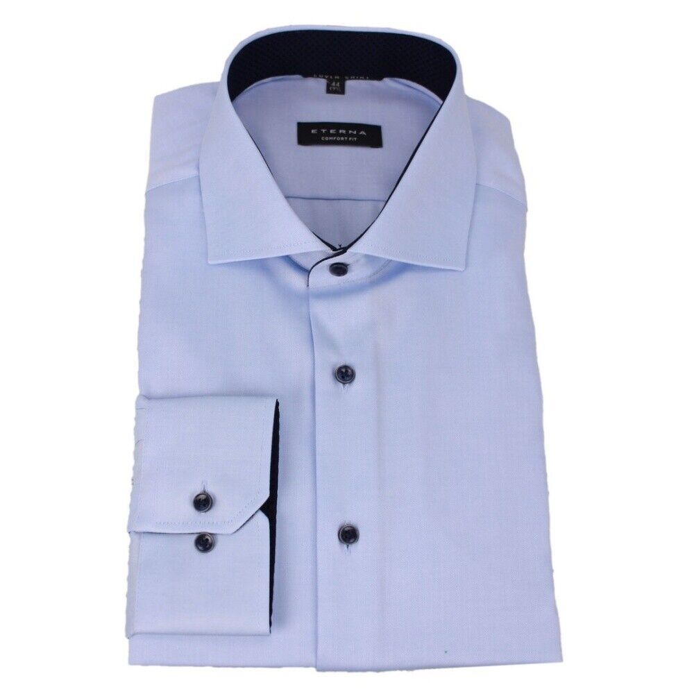 | Comfort Shirt E15V 10 Men's Blue Eterna 8819 Business eBay Fit