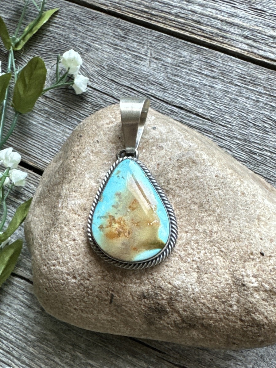 Navajo Sterling Silver Turquoise Pendant. B Lee | eBay