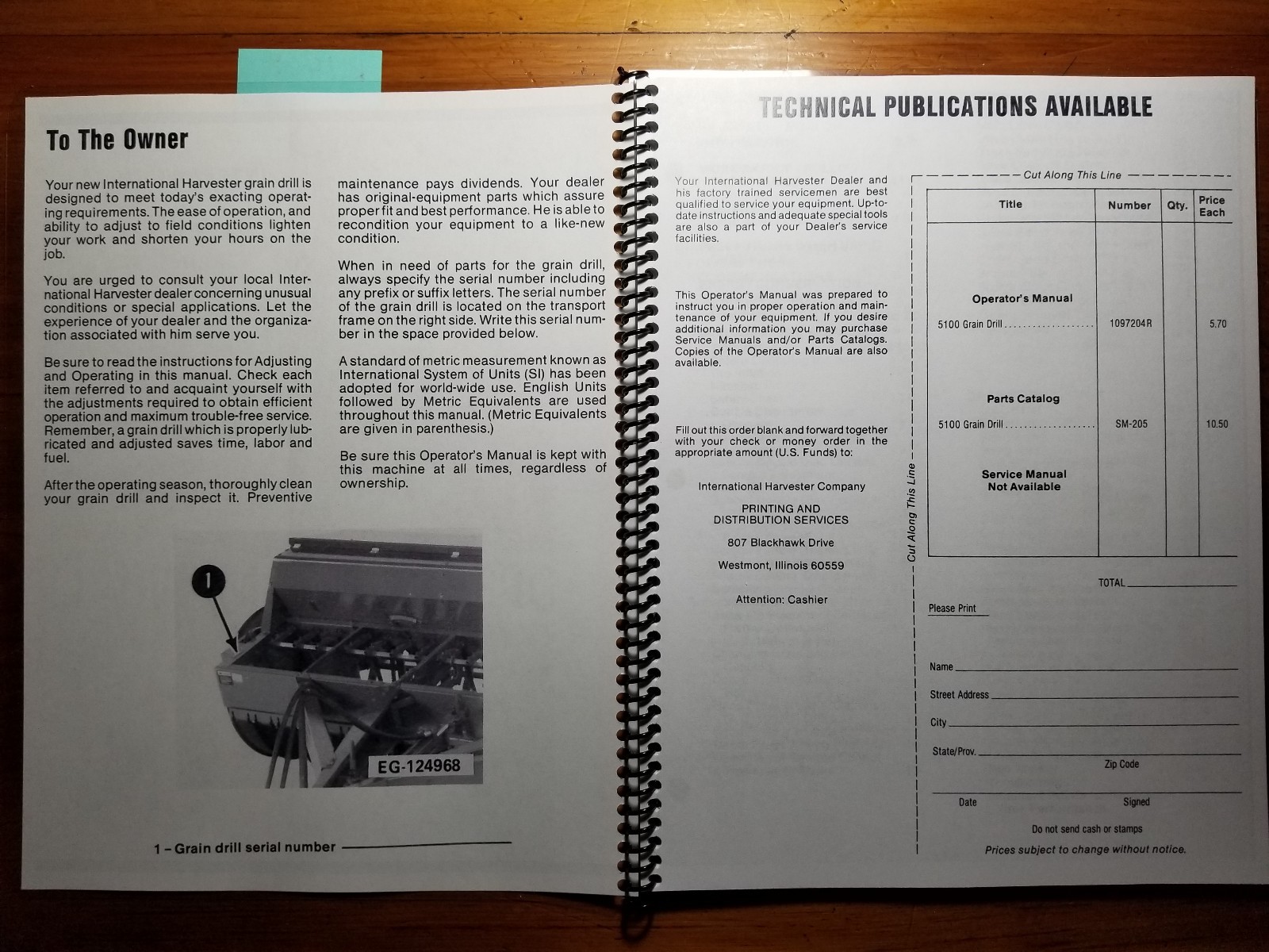 Buy IH International Harvester 5100 Grain Drill Owner Operator Manual  1097204 R8 '82 online | eBay
