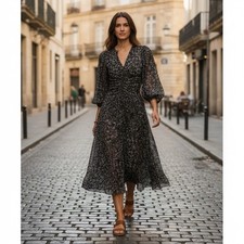 Isabel Marant Etoile Mariana Floral Printed Cotton Long Dress Size 42/US Large