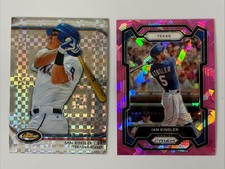 Ian Kinsler 2012 Topps Finest X-Fractor Card #79 & 2024 Prizm Pink Cracked Ice 