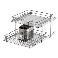 2-Tier Pull Out Cabinet Organizer 23" W x 22" D , Soft Close Cabinet Slide O...