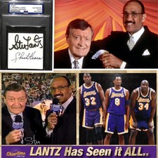 Signed Chick Hearn & Stu Lantz LA Lakers Ticket Autograph HOF Announcer Auto PSA