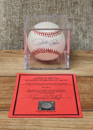 Pete Rose Signed Rawlings Official National League Baseball Autograph With COA