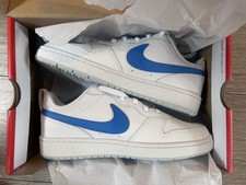 Image of Nike Court Borough Low 2 GS White Blue Trainers Kids UK 6 EUR 40 Sneakers
