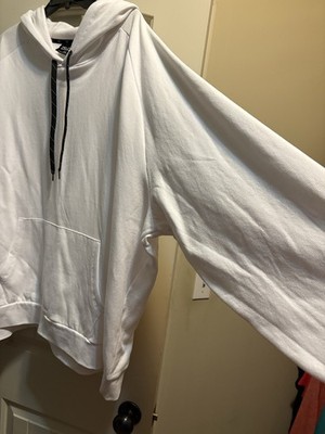ZELOS 4X Big & Tall White Fleece Pullover Hoodie Drawstring Kangaroo Pocket