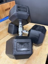 Rogue Fitness Rubber Hex Dumbbells – 32.5kg Pair – Commercial Quality