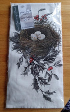 NIP, Montgomery Street 100% Cotton Flour Sack Towel, Birds Nest, Holly, Eggs
