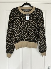 Primark Black And Gold Leopard Print Jumper Size Small Brand New With Tag