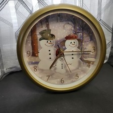 Feldstein Christmas Gold Round Wall Clock 8 S...