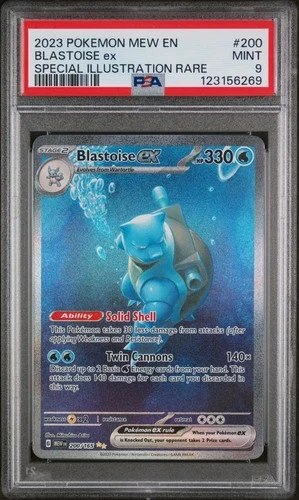 Blastoise EX 200/165 151 Scarlet & Violet SPECIAL ILLUSTRATION RARE TCG PSA 9💧