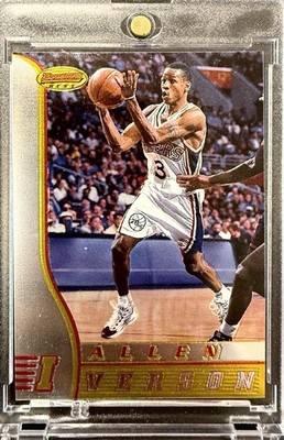 ALLEN IVERSON RARE 1997 BOWMANS BEST SILVER GOLD REFRACTOR INVESTMENT CARD MINT