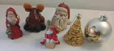 Vintage Assorted Christmas Ornament Lot Hatten Dept 56 Silvestri 1970s - 1990s